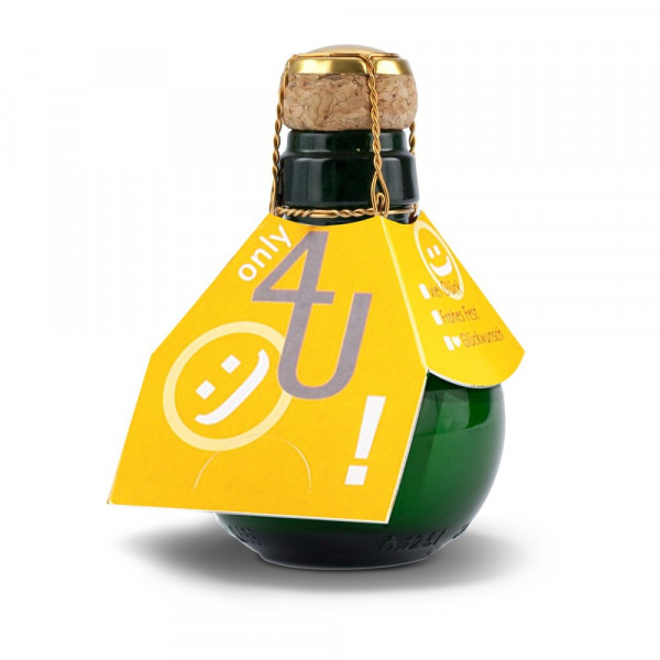 Kleinste Sektflasche der Welt! Only 4 u - Ohne Geschenkkarton, 125 ml