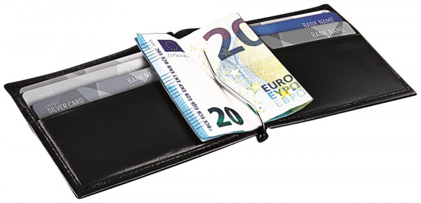 Kompaktes RFID Leder-Etui mit Geldscheinklammer und Kartenfächern