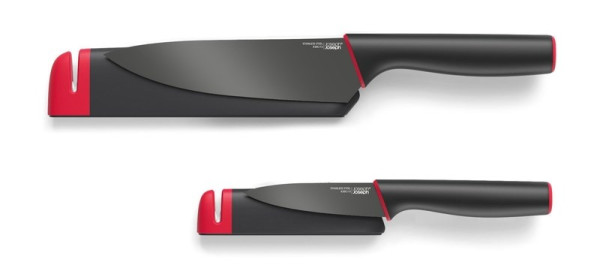 Joseph Joseph SliceandSharpen 2er Set silikonbeschichtete Messer mit integriertem Messerschärfer sch