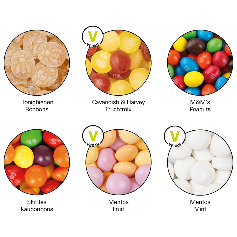 Papierdose Eco Midi mit Mentos Kaudragee Mint