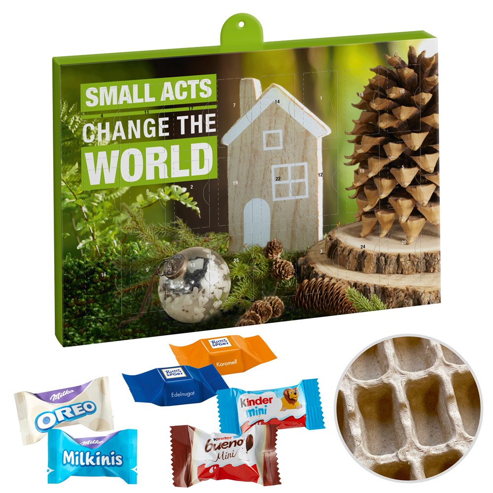 Premium Präsent Eco mit Ritter Sport & Milka Zarte Momente & Kinder Schokolade & Kinder Bueno Mix