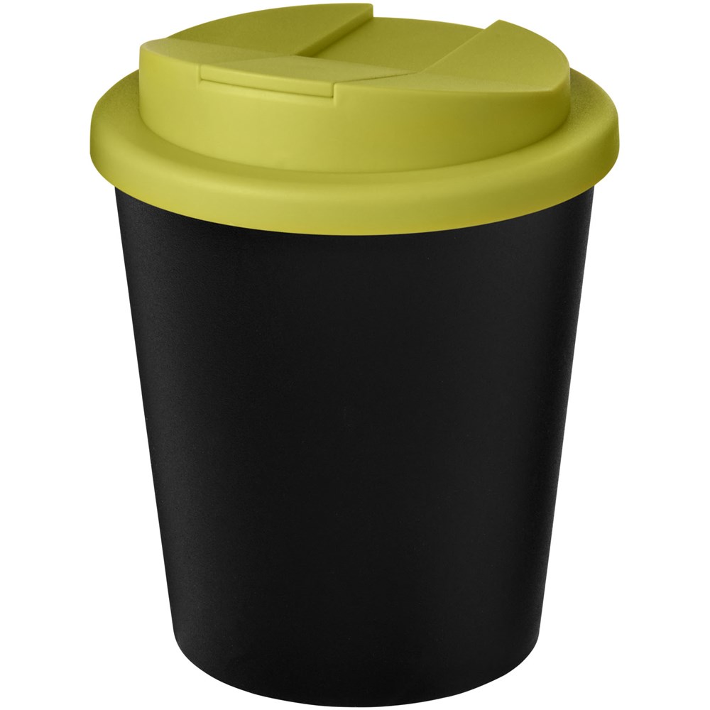 Americano® Espresso Eco 250 ml recycelter Isolierbecher mit auslaufsicherem Deckel - schwarz, limone