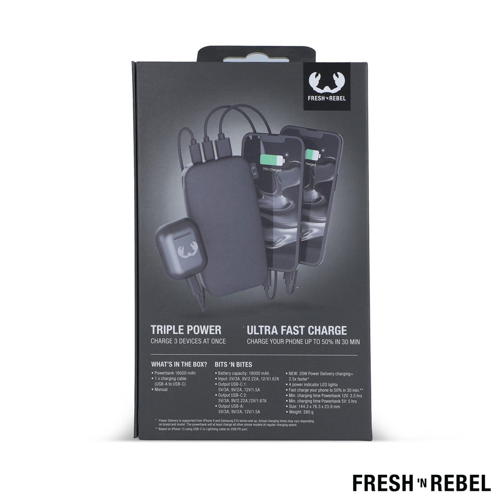 2PB18100 | Fresh 'n Rebel Powerbank 18000mAh USB-C Fast Charging 20W