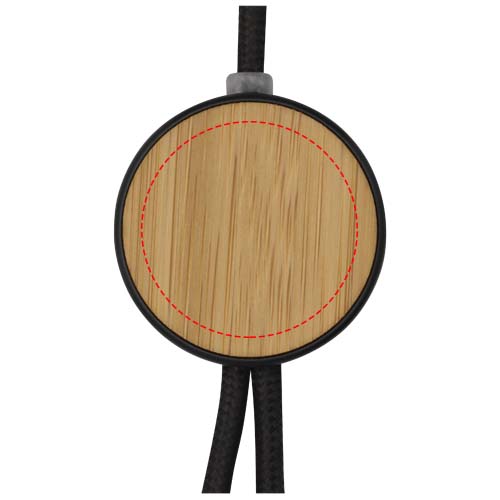 Chechia 150 cm 5-in-1 Kabel aus recyceltem Kunststoff für Datenübertragung und 27W Schnellladung mit Bambusdetails