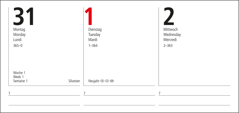 Wochenkalender Prestige, dunkelblau, Siebdruck-Digital