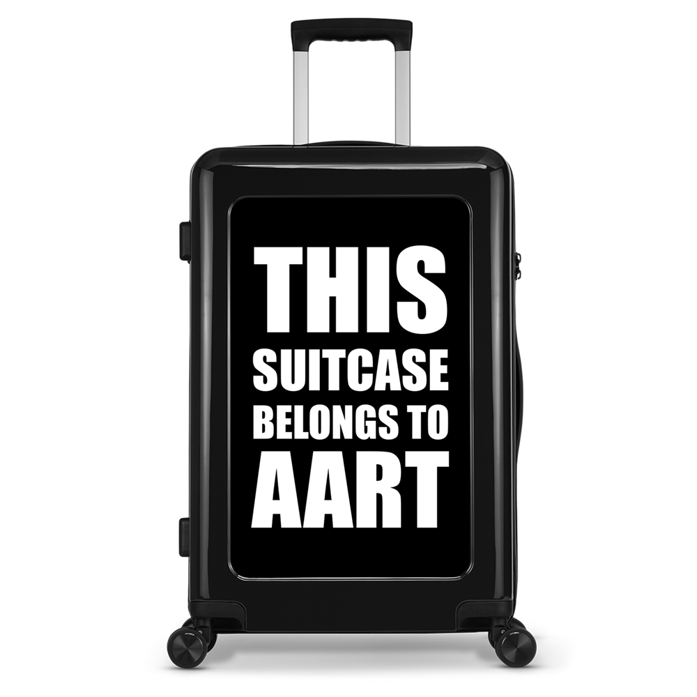 STICKERCASE® 24" Reisekoffer schwarz - mit personalisiertem Aufkleber und individuellen Namen