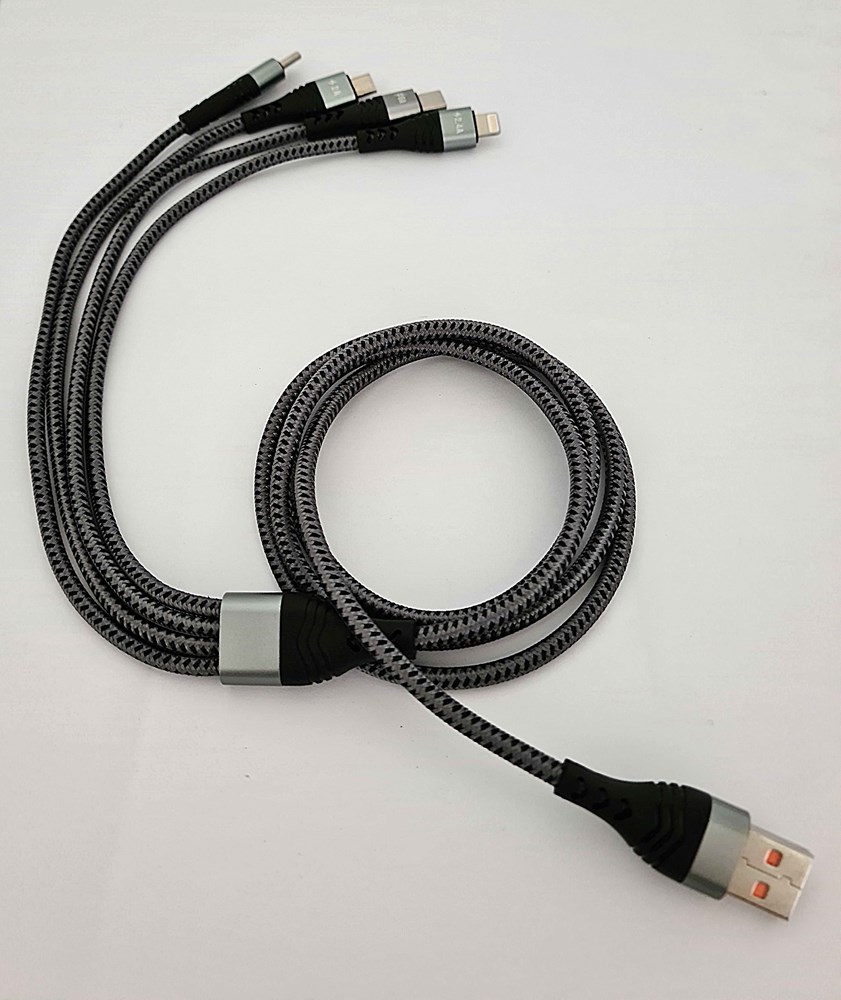 Highspeed Ladekabel "Duo USB-C" grau