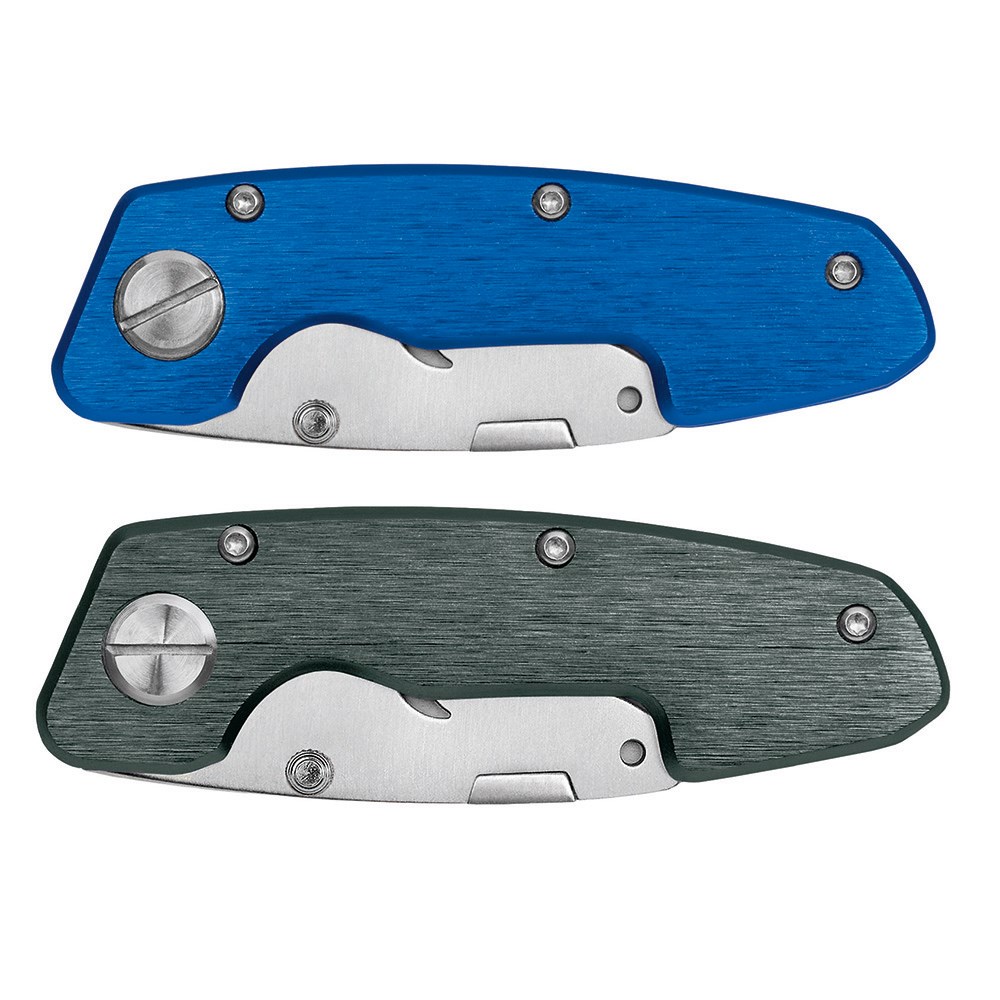 Trapezklingen-Klappmesser "Piranha blau"