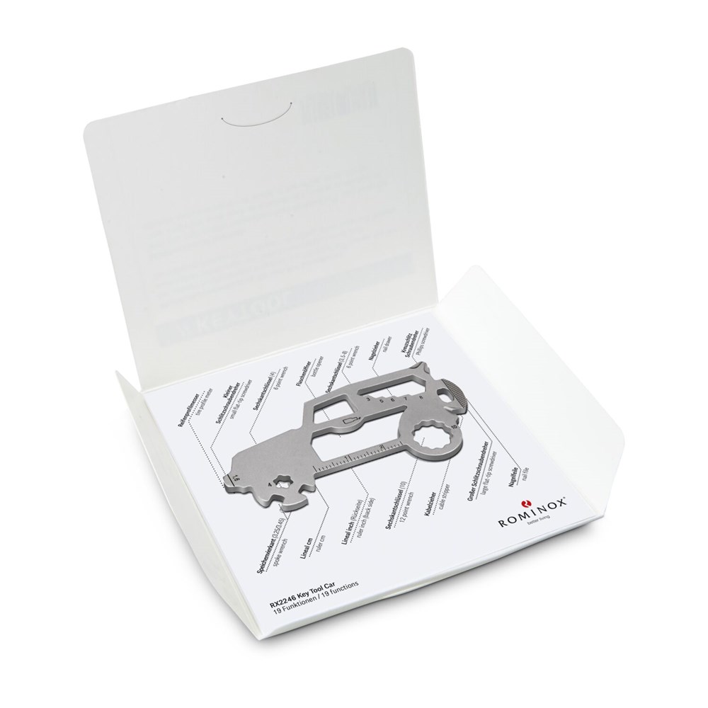 Geschenkartikel: ROMINOX® Key Tool SUV / Auto (19 Funktionen) im Motiv-Mäppchen Frohe Weihnachten