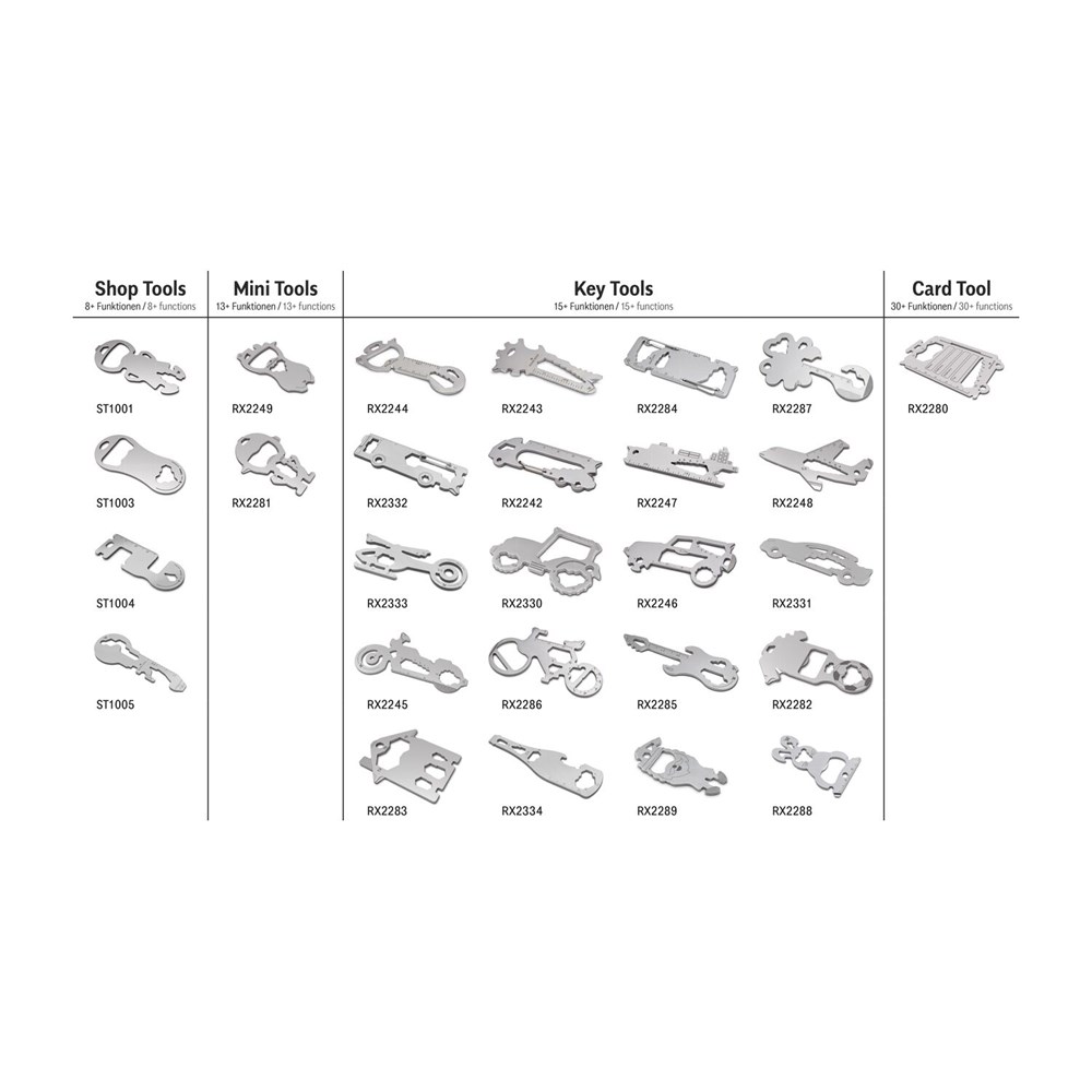 Geschenkartikel: ROMINOX® Key Tool SUV / Auto (19 Funktionen) im Motiv-Mäppchen Frohe Weihnachten