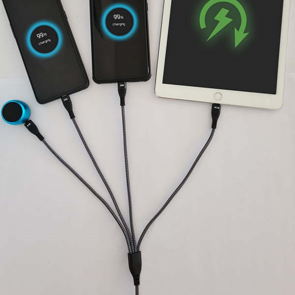 Highspeed Ladekabel "Duo USB-C" grau