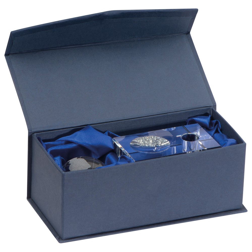 Stiftehalter aus Glas mit abnehmbarer Weltkugel