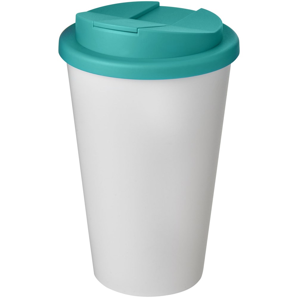 Americano® 350 ml Isolierbecher mit auslaufsicherem Schraubverschluss - weiss, aquablau