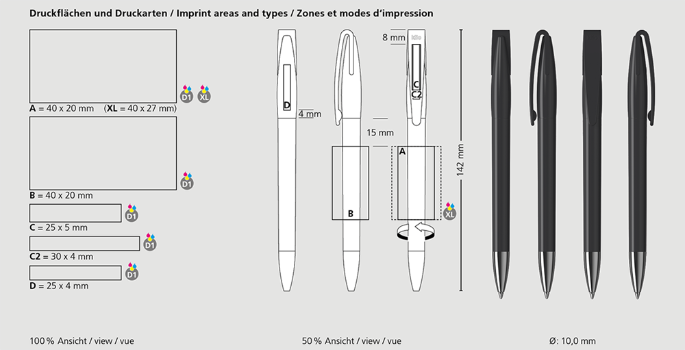 Klio-Eterna - Cobra high gloss Mn - Drehkugelschreiberhellblau