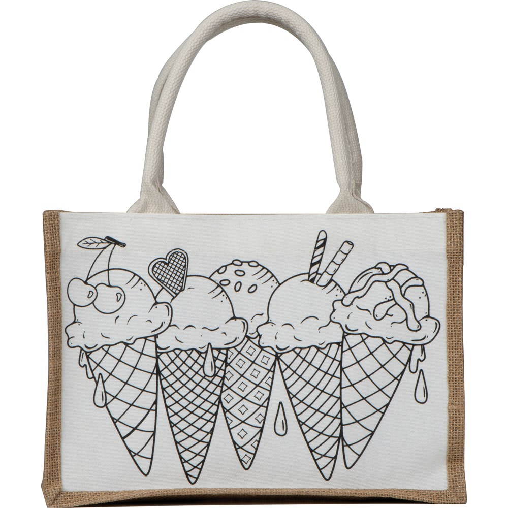 Jute Baumwolltasche zum Ausmalen