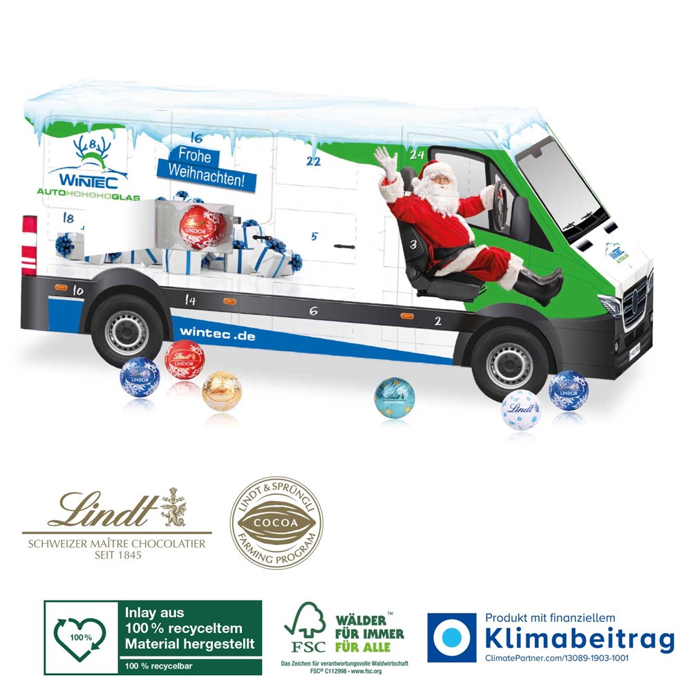 3D Adventskalender "Transporter" mit Lindt Minis