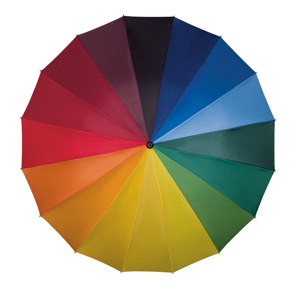 FALCONE - Regenbogenfarben Schirm - Handffnung -  110 cm - Mehrfarbig