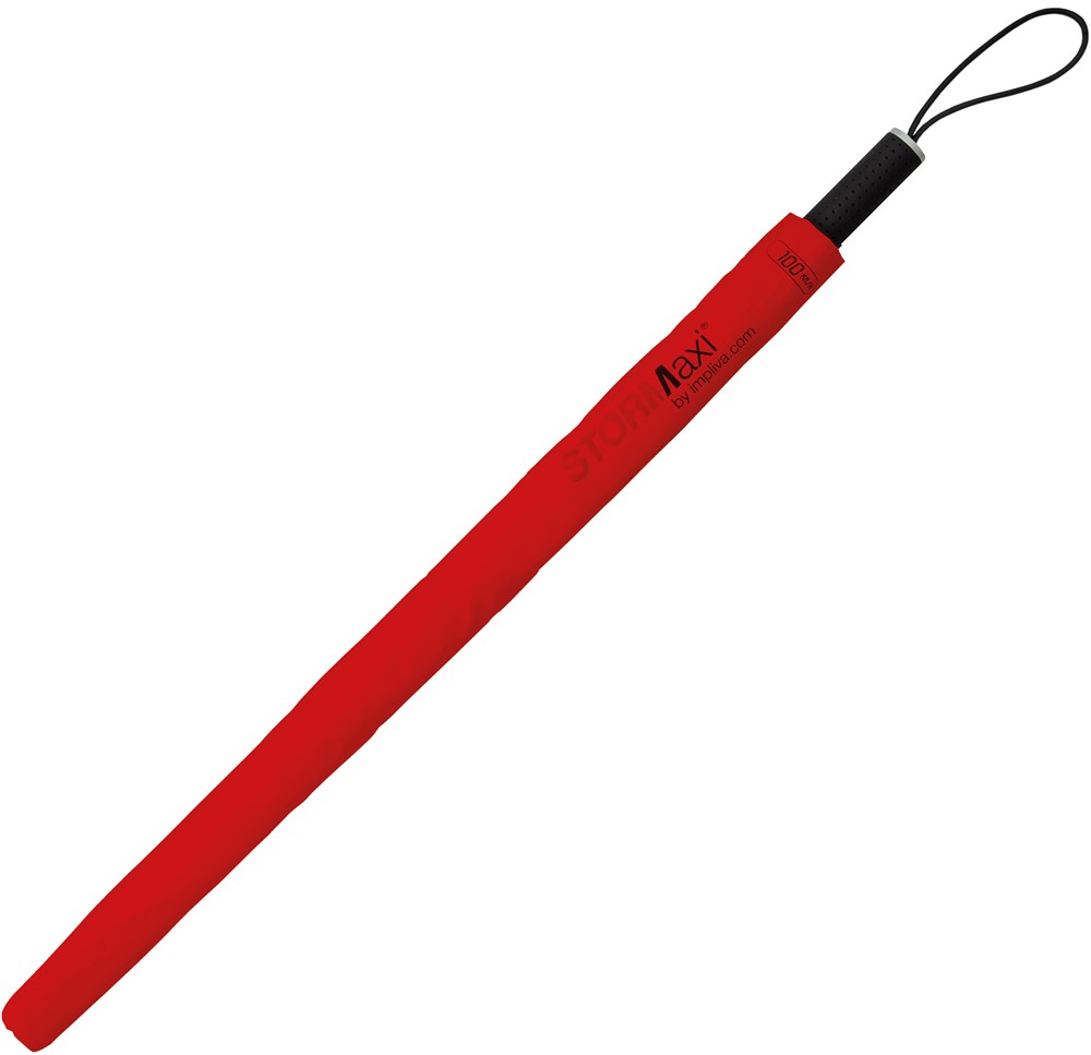 STORMaxi - Aerodynamische Sturm Regenschirm - Handffnung - Windsicher -  92 cm - Rot