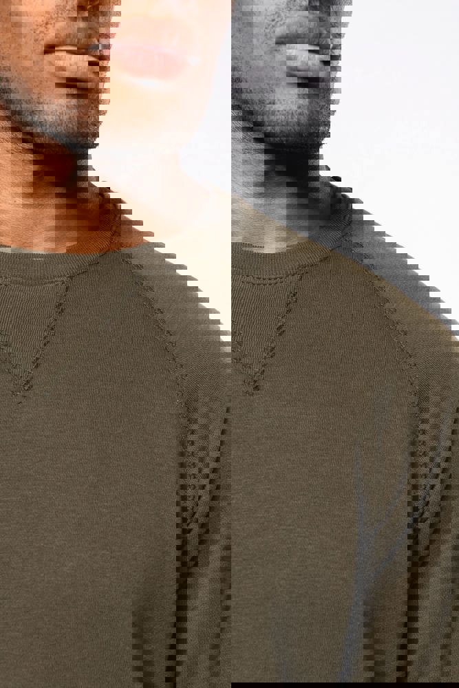 K480A - Herren Sweatshirt BIO-BAUMWOLLE Rundhalsausschnitt Raglanärmel