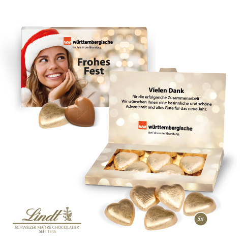 Präsentbox "Business" mit Lindt Schokoherzen