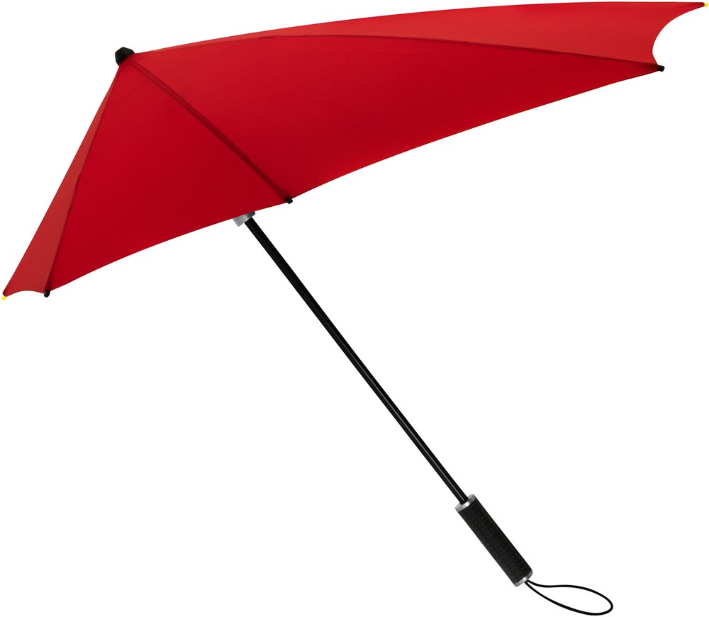STORMaxi - Aerodynamische Sturm Regenschirm - Handffnung - Windsicher -  92 cm - Rot