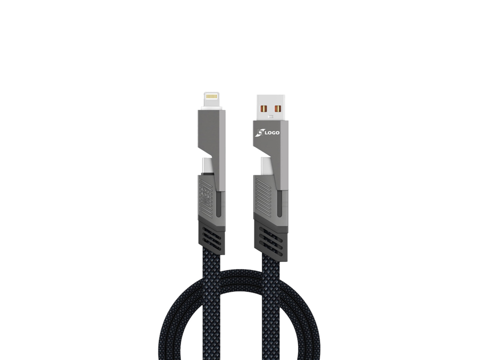 Universelles 4-in-1-Kabel 'Orlando', 1m, anthrazitgrau