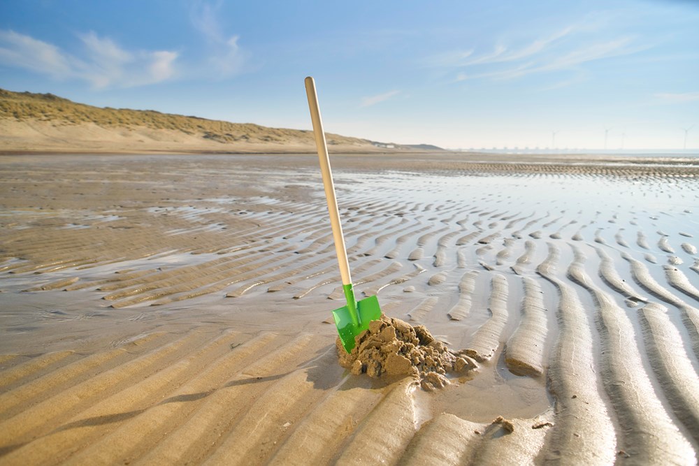 Gartenschaufel aus Holz Ringelblumen