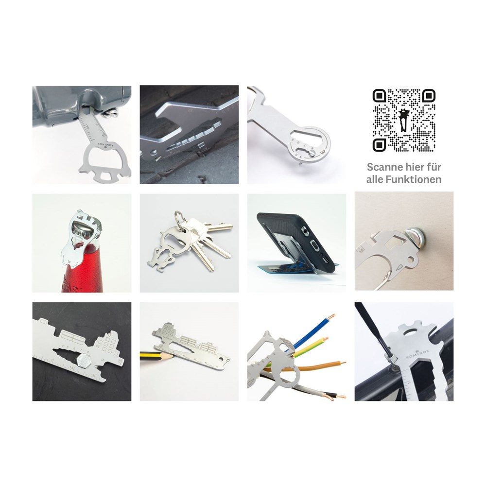 Geschenkartikel: ROMINOX® Key Tool SUV / Auto (19 Funktionen) im Motiv-Mäppchen Frohe Weihnachten