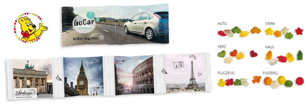 HARIBO Kettenbeutel 4er 20 g  ,  Inhalt:  HARIBO Flugzeuge