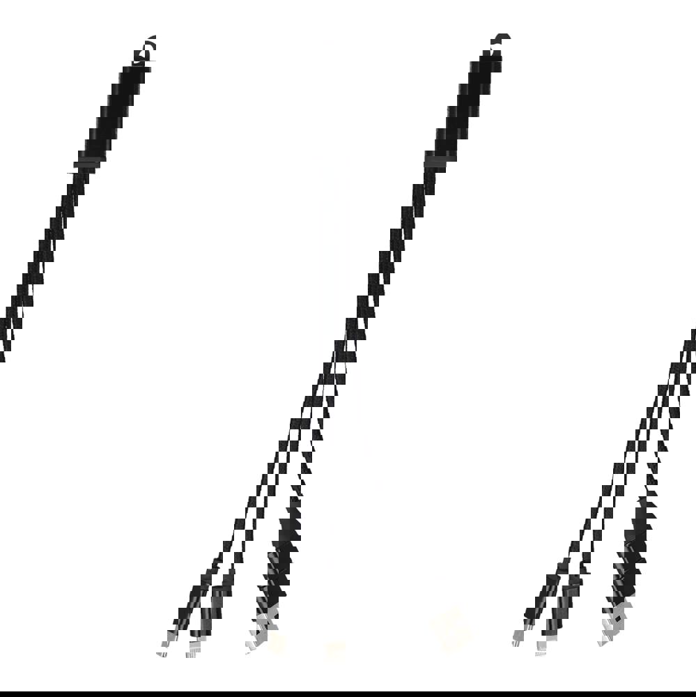 2-in-1-Ladekabel USB-A/C zu USB-C &amp; Lightning Aluminium - Schwarz