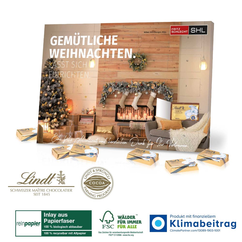 Tisch-Adventskalender Lindt "Select Edition" - Inlay aus Papier