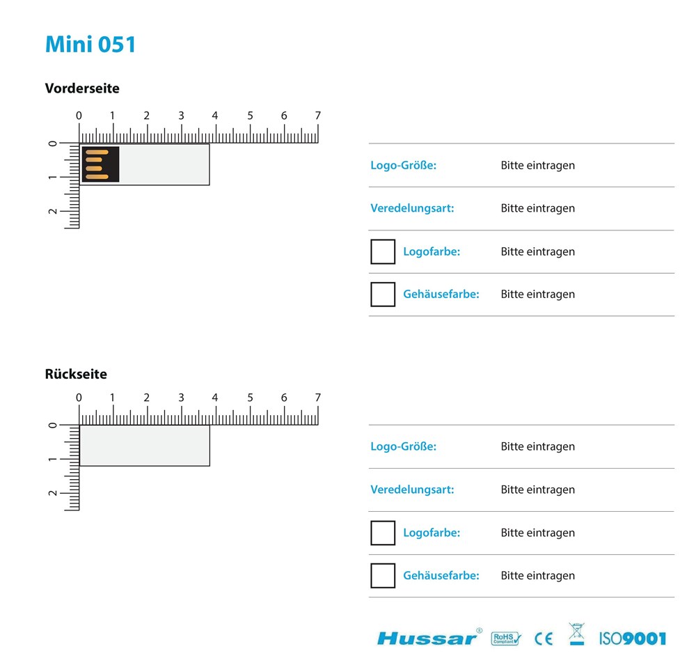 USB-Stick Mini 051 USB 2.0 COB 16 GB SchwarzUSB 2.0 Flash Disk 16 GB