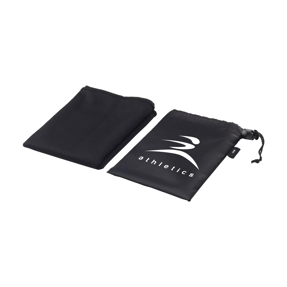 CoolDown GRS RPET Sporthandtuch - schwarz