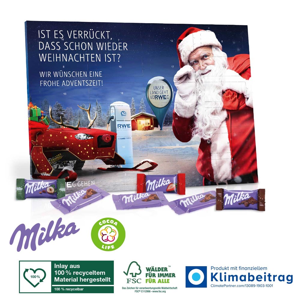 Tisch-Adventskalender mit Milka Schokolade