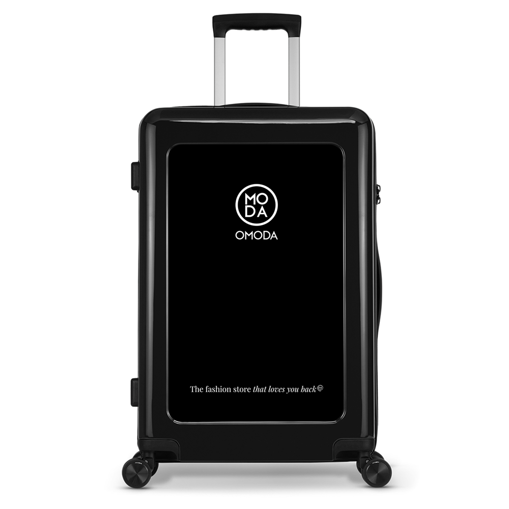 STICKERCASE® 24" Reisekoffer schwarz - mit personalisiertem Aufkleber und individuellen Namen
