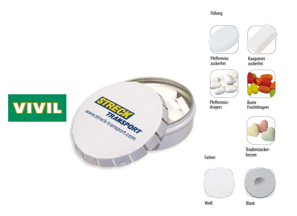 Klick-Dose-75 45 g  ,  Inhalt:  VIVIL Extra Strong, zuckerfrei (Dose)