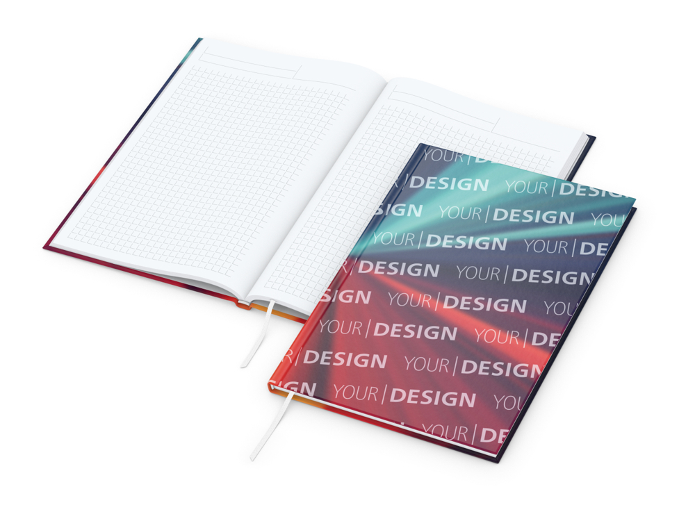 Notizbuch Memo-Book Bestseller, A5, gloss-individuell
