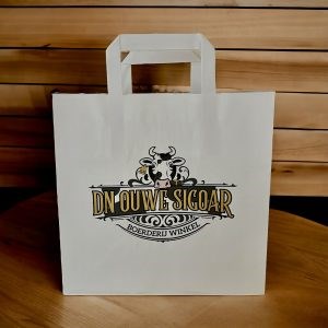 Snacktaschen gefalteter Griff weiss  L (B4) 26 x 17 x 26 cm