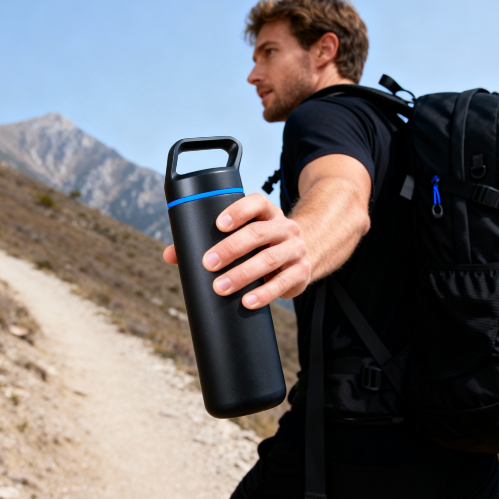 Expedition Edelstahl-Trinkflasche mit Kupferschicht, 650 ml