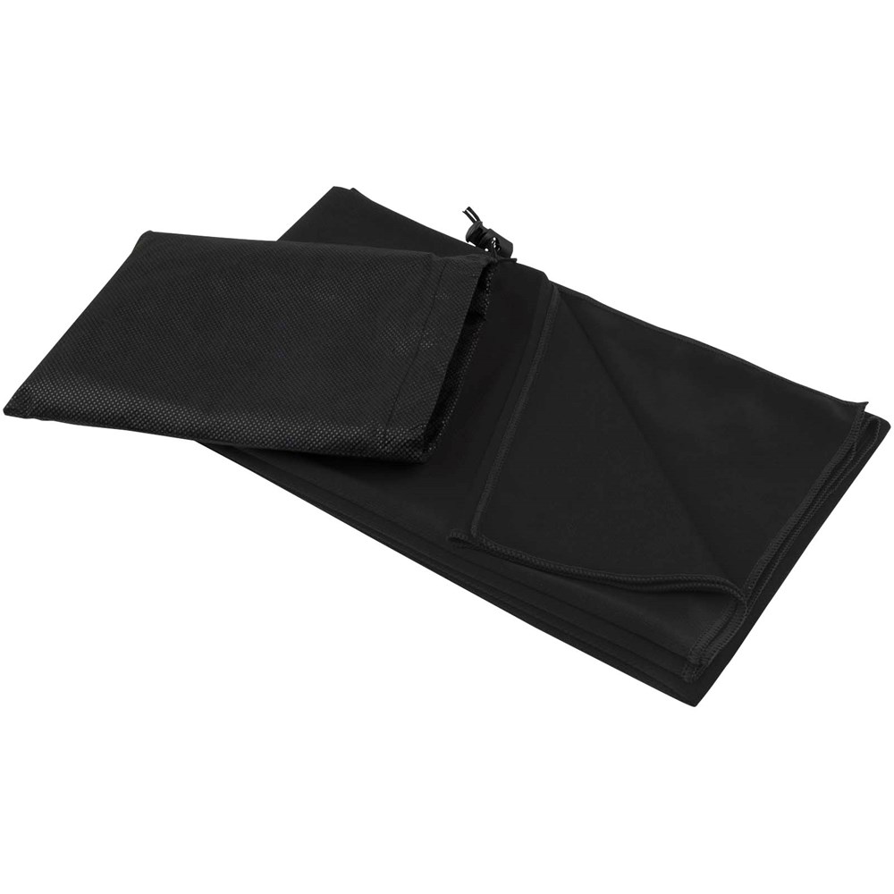 Lucas RPET Sporthandtuch 70 × 140 cm - schwarz