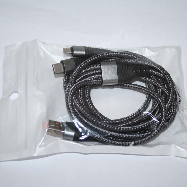 Highspeed Ladekabel "Duo USB-C" grau