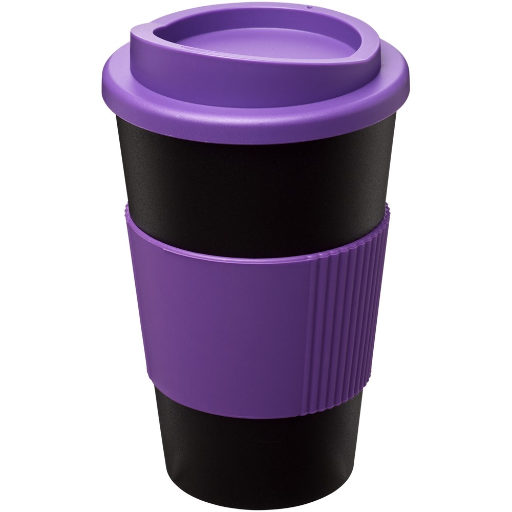 Americano® 350 ml Isolierbecher mit Schutzring - schwarz, lila