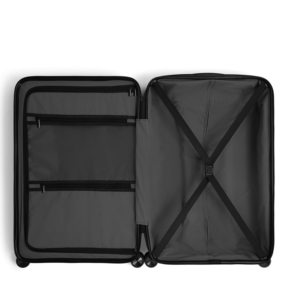 STICKERCASE® 24" Reisekoffer schwarz - mit personalisiertem Aufkleber und individuellen Namen