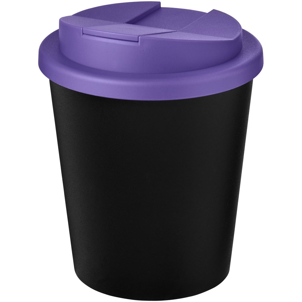 Americano® Espresso Eco 250 ml recycelter Isolierbecher mit auslaufsicherem Deckel - schwarz, lila