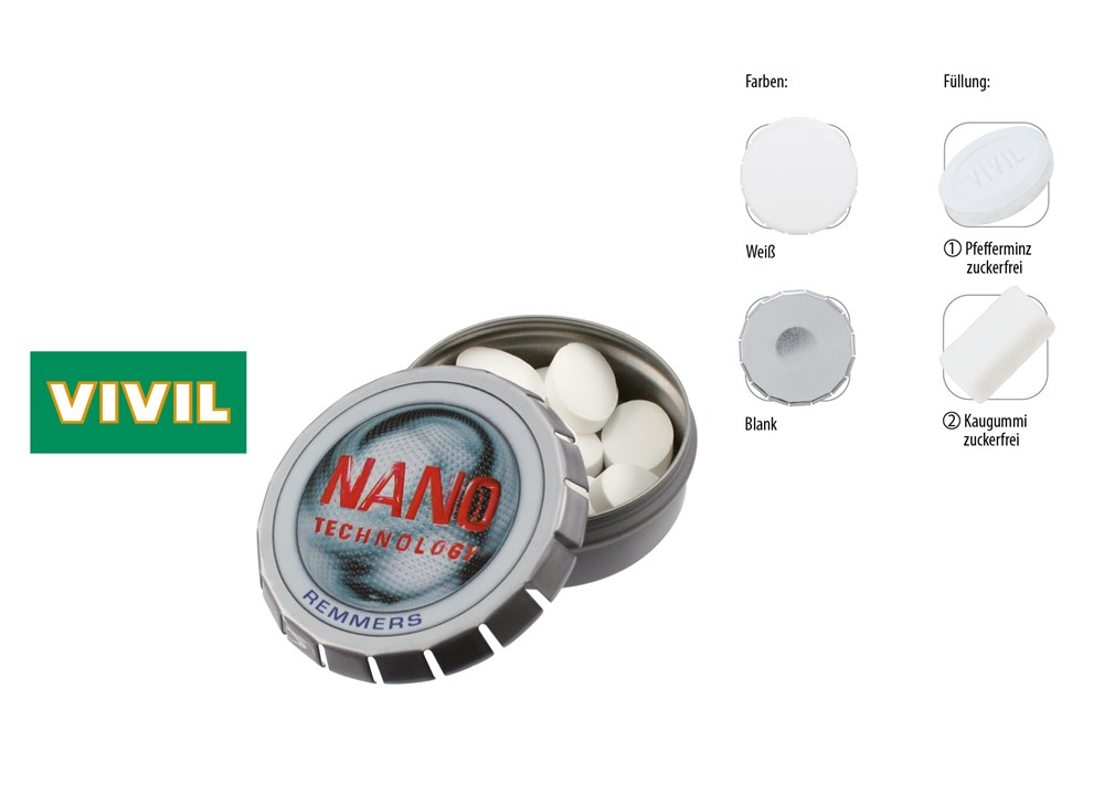 Klick-Dose-57 20 g  ,  Inhalt:  Kaugummi Dragees zuckerfrei (Dose)