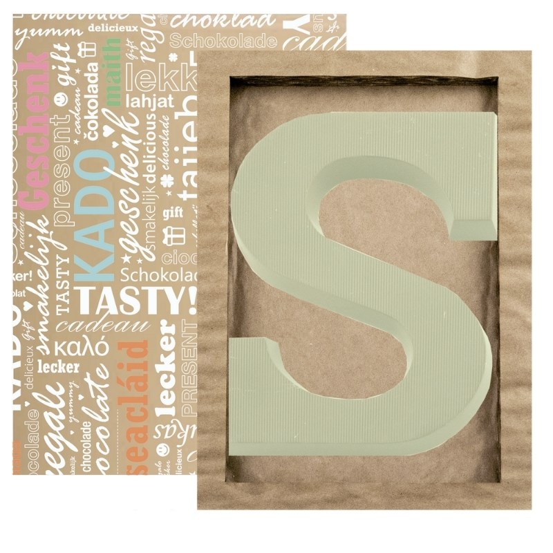 Schokolade Buchstabe S Weiß 135 Gramm - Umweltbewusst