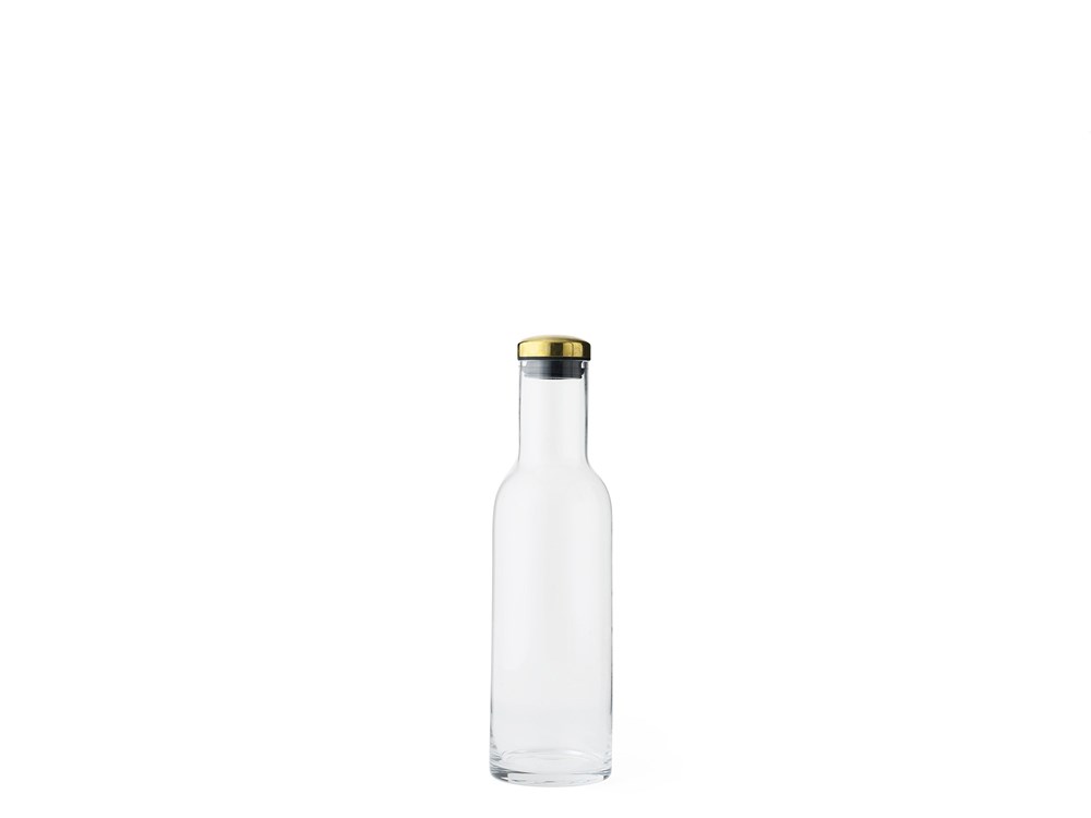 menu BOTTLE CARAFE w. brass lid 1L Wasserkaraffe mit Messingdeckel