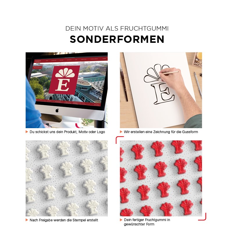 Minitüte Sonderform, 10 g, Folie transparent, Fruchtgummi , 10 % Fruchtsaftanteil