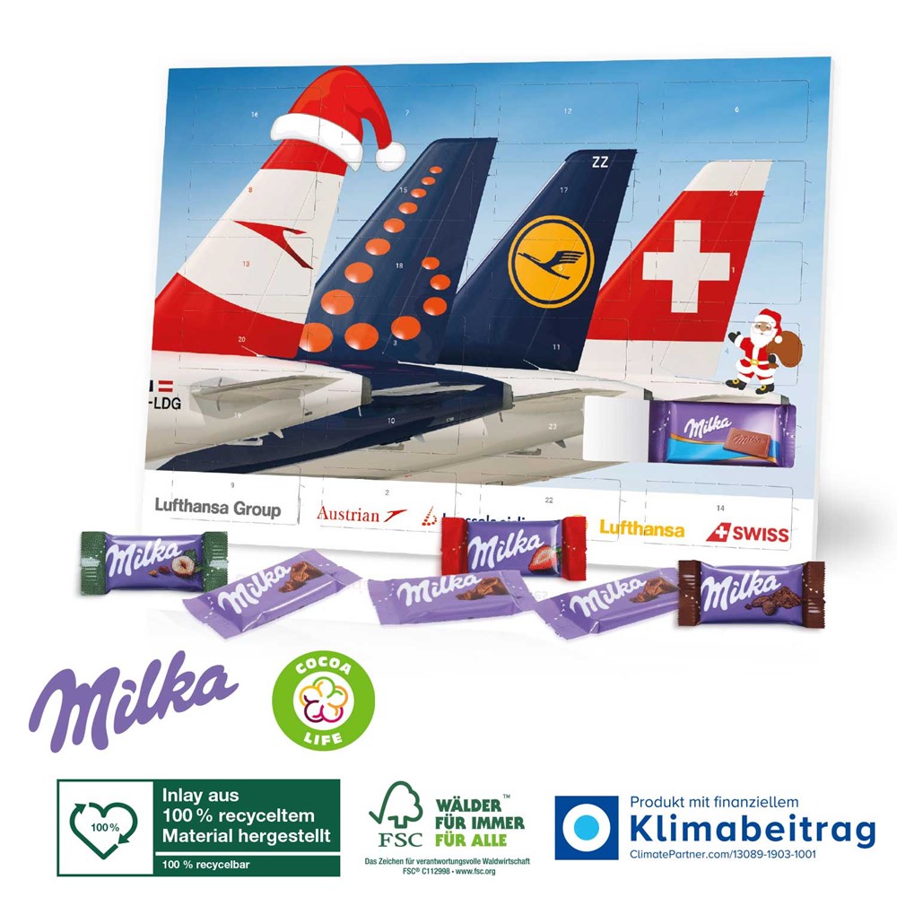 Tisch-Adventskalender mit Milka Schokolade